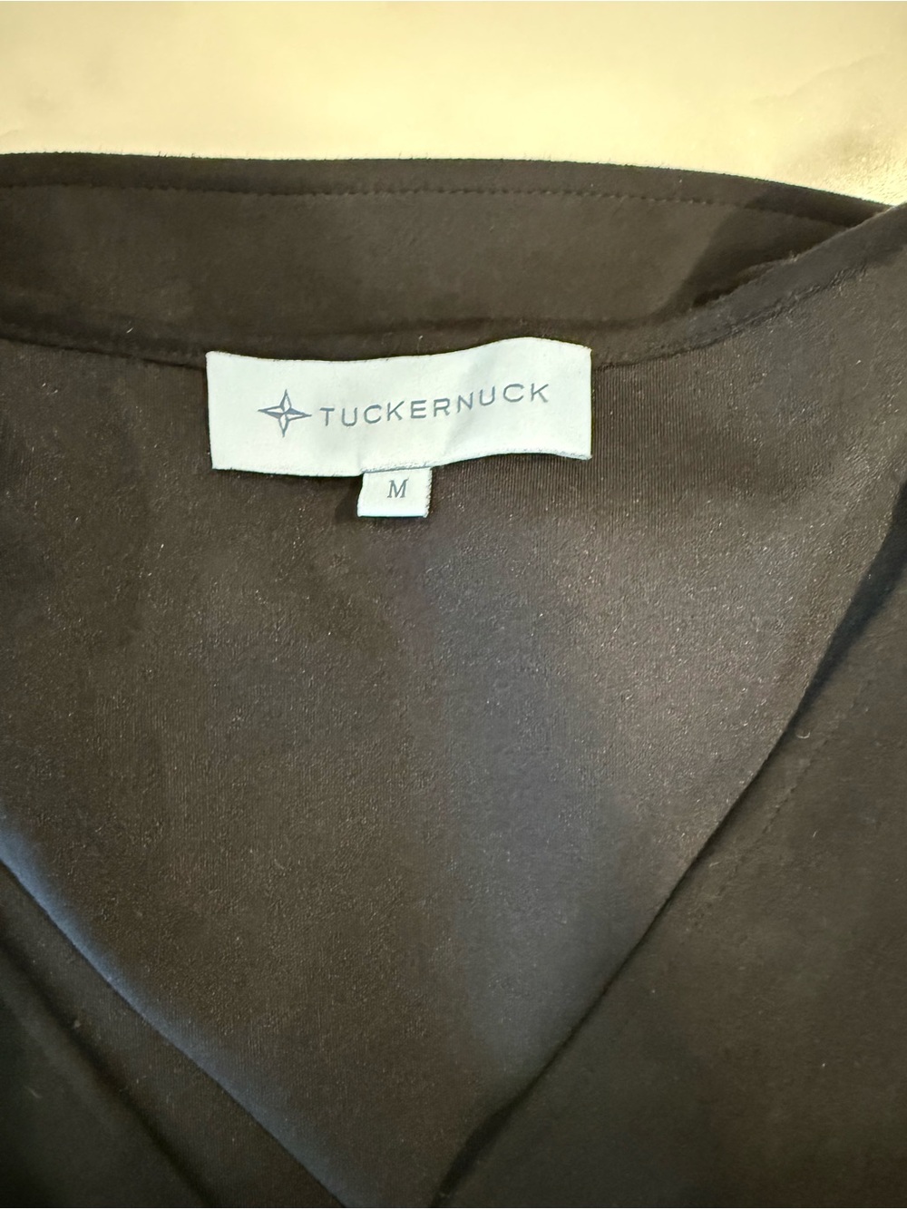 Tuckernuck Black Suede V-Neck Puff Sleeve Blouse Size medium - Picture 4 of 6